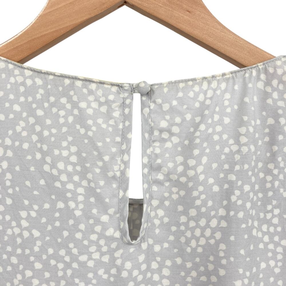Boden Silk Viscose Polka Dot Blouse Top Women Size 4 Flutter Sleeve Keyhole Back - Picture 8 of 12